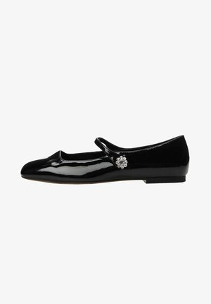 Mango, Ballerinat nilkkaremmillä - black