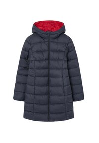 Jūras spēku pūkainā veste ar kapuci, ar rāvējslēdzēju un sarkanu iekšējo odere. Iezīmējas ar horizontālu kviltēšanas dizainu un garām piedurknēm. Ideāli piemērota aukstam laikam.