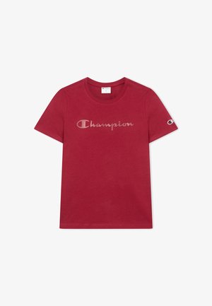 Champion, CHAMPION SHORT SLEEVE T-SHIRT CHAMPION CORE HERITAGE - Camiseta estampada - bordeaux