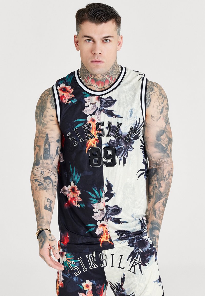 SIKSILK RETRO FIRE BASKETBALL VEST Top black/ecru/black Zalando.ie
