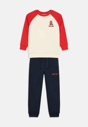 TRACKSUIT SET JOGGERS UNISEX SET - Melegítőfelső - beige/red/dark blue