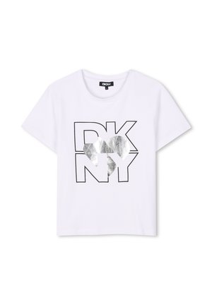 À MANCHES COURTES - T-shirt con stampa - silver