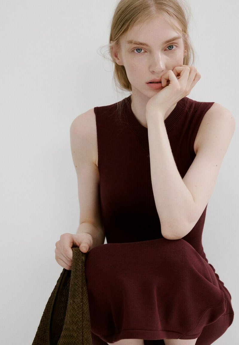 Mango Shift dress - bordeaux - Zalando.ie