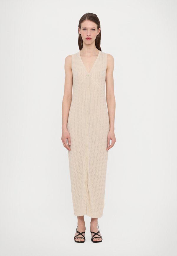 BUTTONED DRESS - Jumper dress - light beig