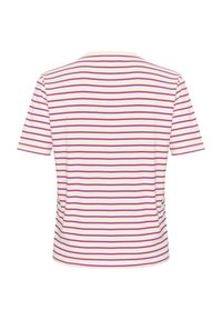 Kaffe Curve KCWINNI - T-shirt print - ant. white fuchsia stripe