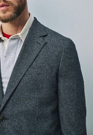 Next, TAILORED FIT PUPPYTOOTH BOUCLE TEXTURED SUIT JACKET - Blazer jacket - navy