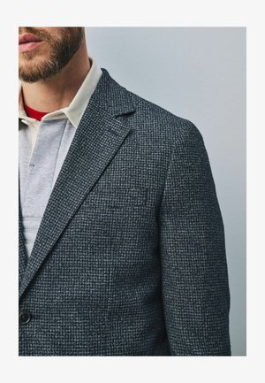 Next, TAILORED FIT PUPPYTOOTH BOUCLE TEXTURED SUIT JACKET - Blazer jacket - navy