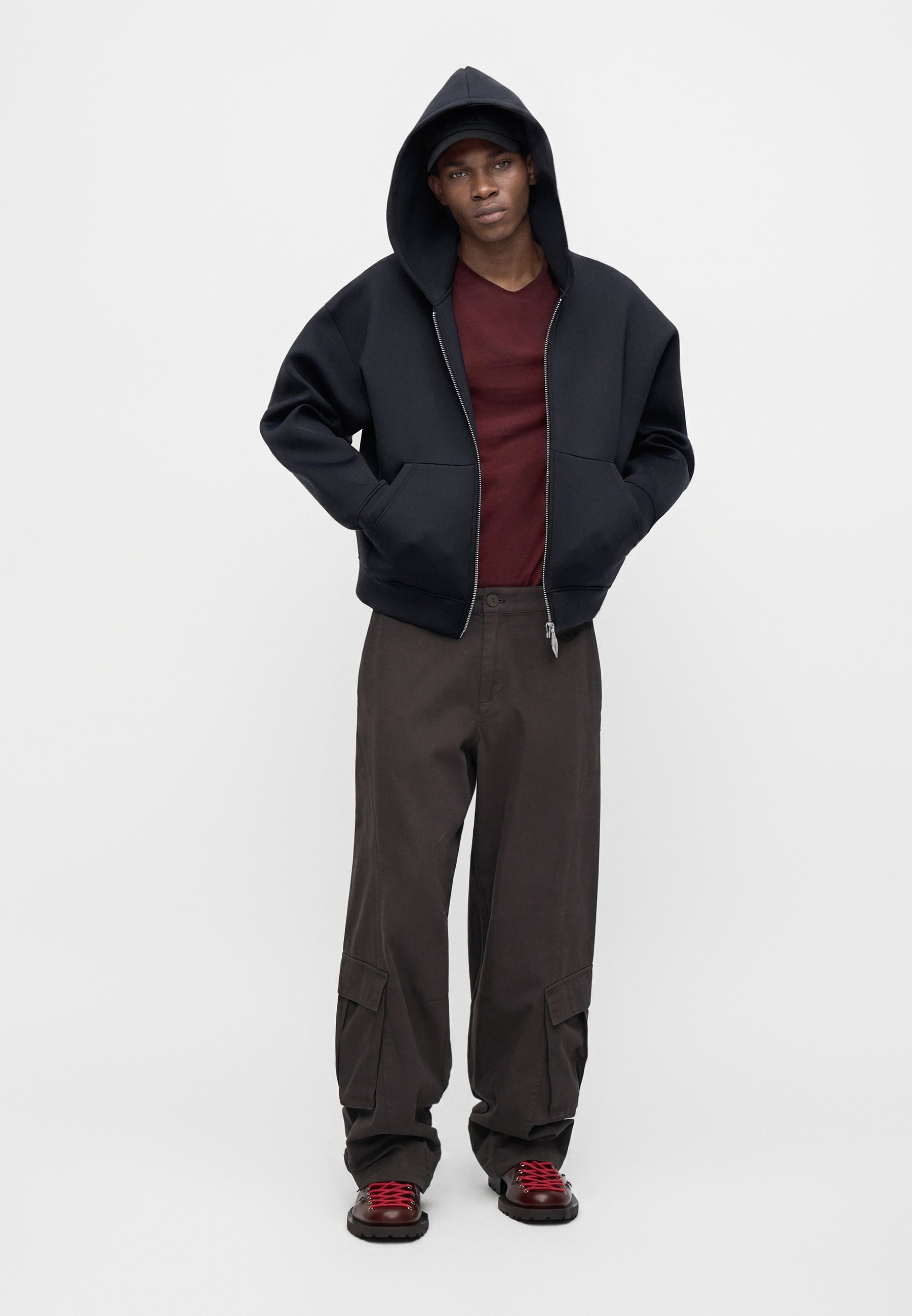 Han Kjøbenhavn HOODIE - Užtrauktuku užsegamas treningas - black