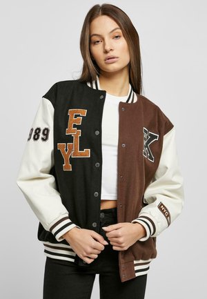 COLLEGE  - Geacă bomber - black dark brown white