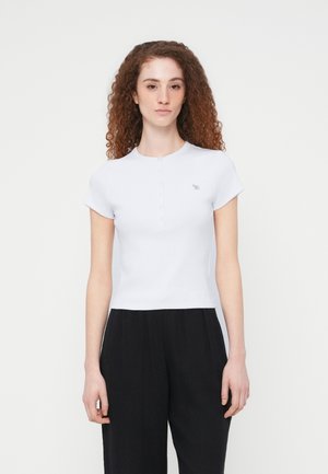ICON HENLEY - Βασικό μπλουζάκι - white