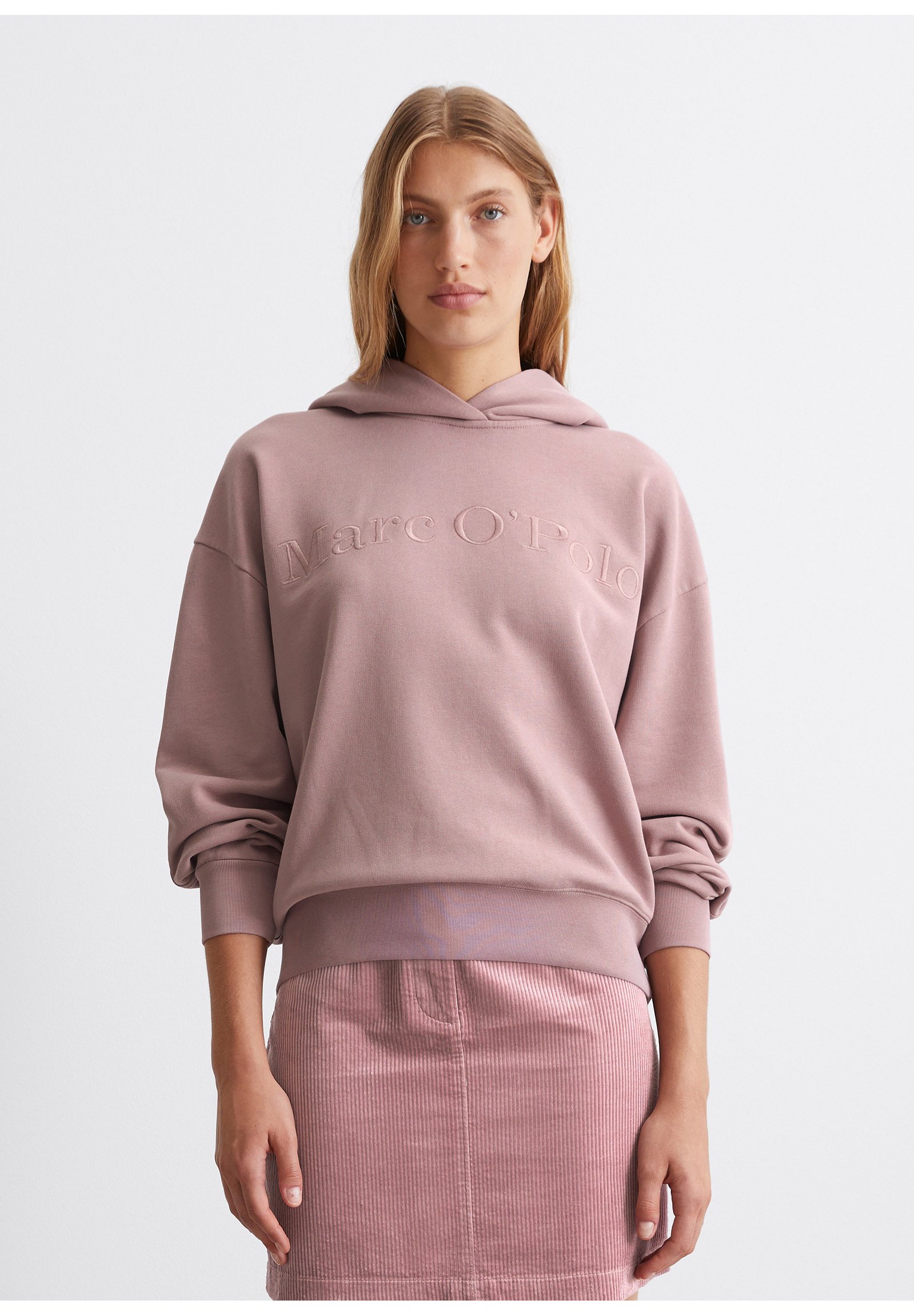 Marc O'Polo HOODIE EMBROIDERY AT FRONT Sweater dark mauve/roze