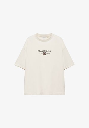 PULL&BEAR, RELAXED FIT GUNS N' ROSES APPETITE FOR DESTRUCTION - T-SHIRT - T-shirt imprimé - white