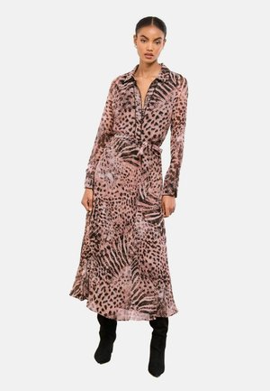 REGULAR FIT-ANIMAL PRINT PLEATED MIDI - Tričkové šaty - neutral