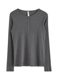 LONG SLEEVE - Pyjamasöverdel - dark grey melange