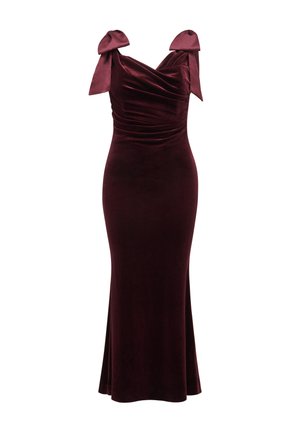 Forever New Petite, ADA OFF SHOULDER BOW GOWN - Galajurk - berry