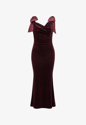 Forever New Petite, ADA OFF SHOULDER BOW GOWN - Galajurk - berry