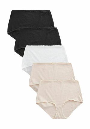 Hoge taille katoenen slips in zwart, wit en huidskleur. Elke slip heeft een zachte stof, een elastische tailleband en een klein strikaccent.