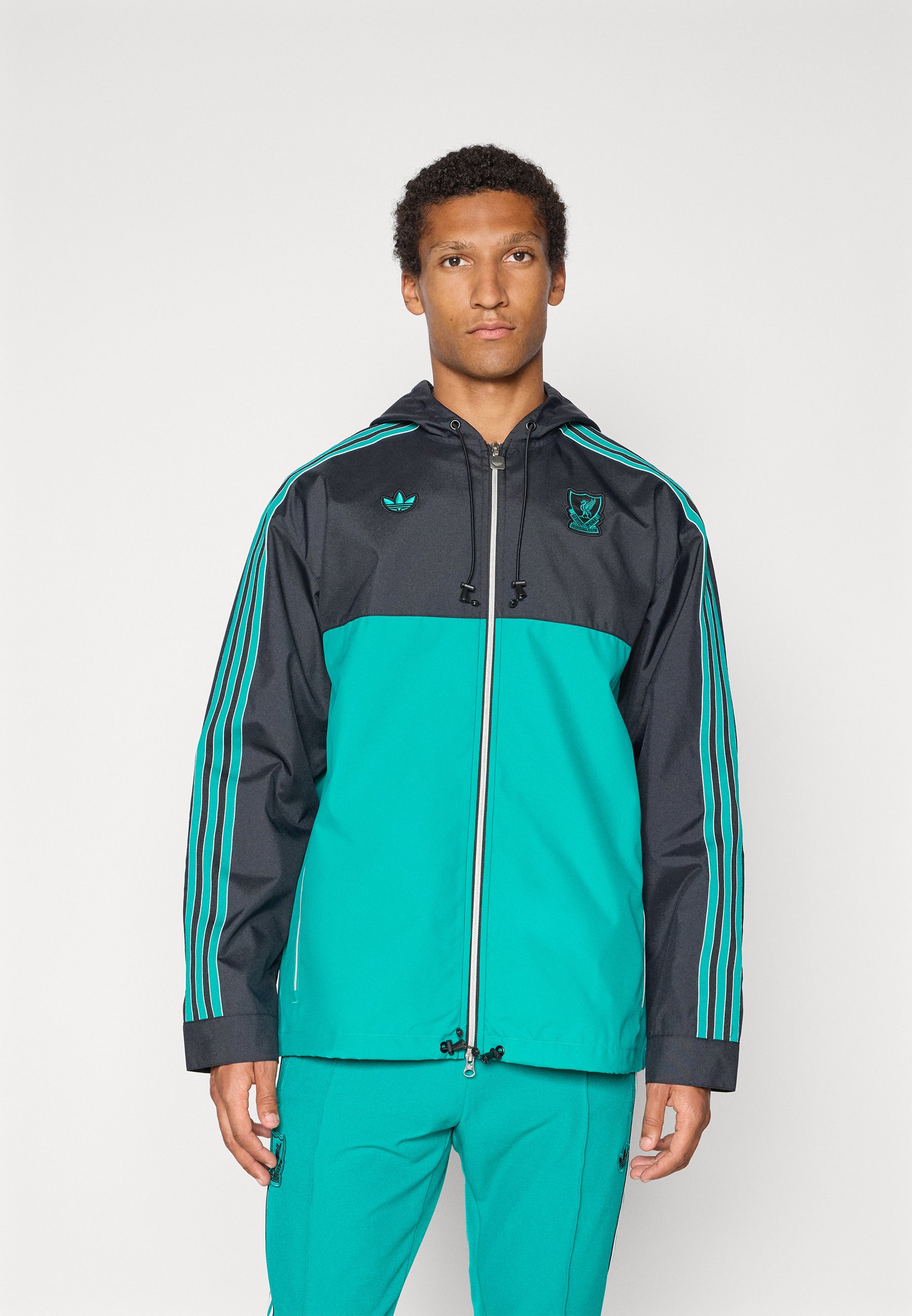 adidas Originals LIVERPOOL FC ICON PARKA - Club wear - black/sea