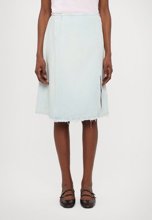 WRAP SKIRT - Jeansskjørt - light blue denim