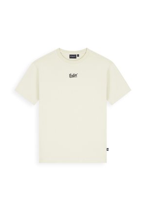 T-shirt met korte mouwen in crèmekleur met het "Ballin'"-logo in het midden van de borst en een klein zwart label aan de linker zijnaad.