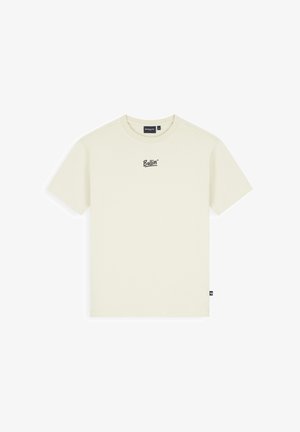 T-shirt met korte mouwen in crèmekleur met het "Ballin'"-logo in het midden van de borst en een klein zwart label aan de linker zijnaad.