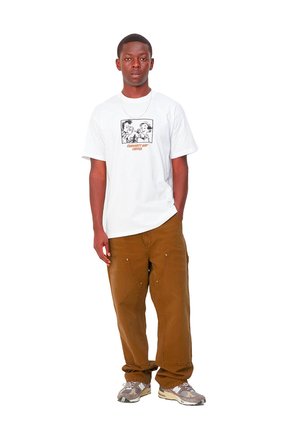 Carhartt WIP DOUBLE KNEE - Pantalones - deep h brown aged canvas