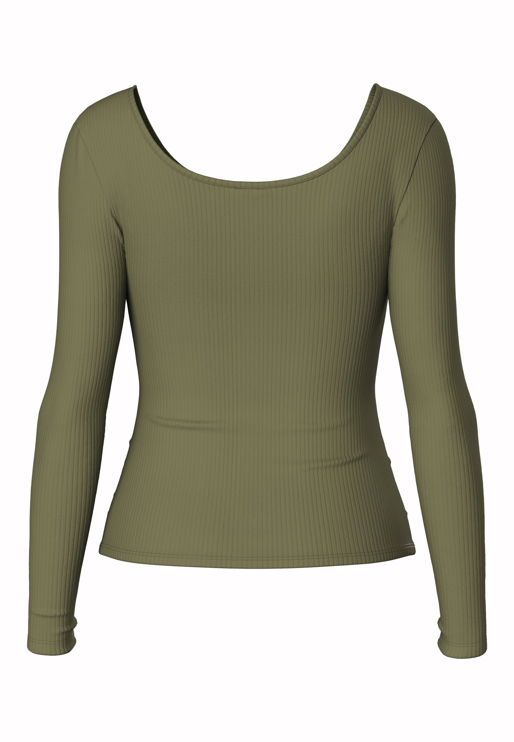 PIECES Female Longsleeve PCKITTE - Slim Fit Langarm-Shirt Für Teenager - Mit Druckknopf Und Rundhals