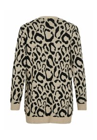 Cardigan con estampado de leopardo en beige y negro. Tejido de punto con mangas largas, ajuste relajado y dobladillo y puños acanalados.