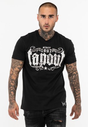 Tapout NORMALE PASSFORM CRASHED - T-shirts print - black white