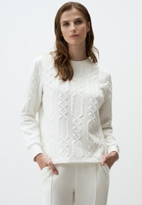 TEXTURED PATTERN - Sweatshirt - ecru