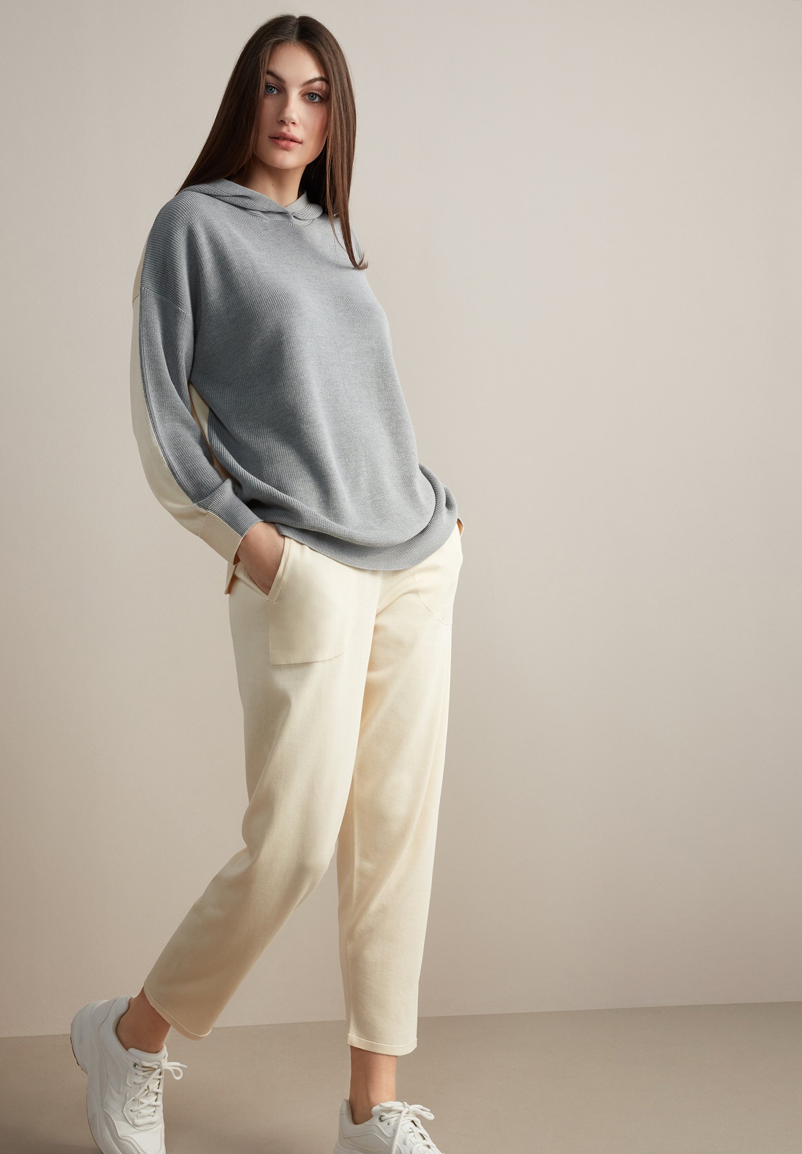 Falconeri Felpa con cappuccio - grey cream/multicolore - Zalando