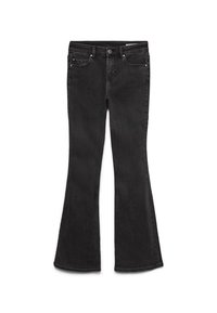 Sorte jeans med vidde forneden lavet af denim. Har en klassisk fem-lomme-design med lynlåslukning og diskrete syningsdetaljer.