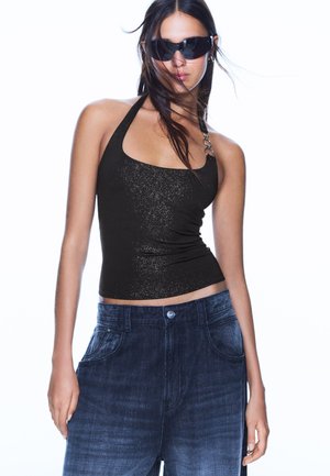 Bershka WITH EYELETS - Blouse - black