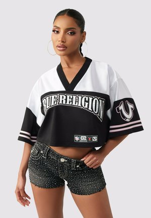 True Religion T-shirt print - black white