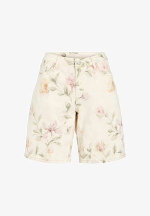 VILA, BERMUDA SHORTS VICHIA MID-WAIST - Denimové šortky - birch