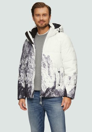 s.Oliver GEWATTEERDE MET MOTIEF EN AFNEEMBARE CAPUCHON - Winter jacket - weiß