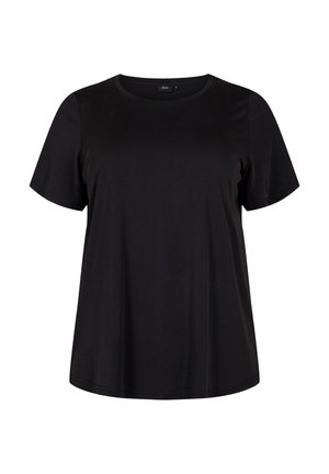 MIT RUNDHALSAUSSCHNITT - Basic T-shirt - black