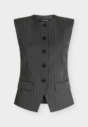 KARL LAGERFELD, PINSTRIPE TAILORED BLOUSE - Weste - grey melange