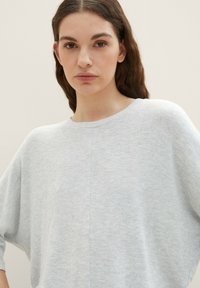 TOM TAILOR DENIM BOXY SHIRT - Strickpullover - basic light grey melange
