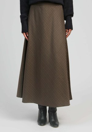 JALINE - Jupe trapèze - marron