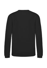 Svart långärmad sweatshirt med rund halsringning. Tillverkad av mjukt tyg och har ribbade muddar och nederkant. Slät yta, inga tryck eller mönster.