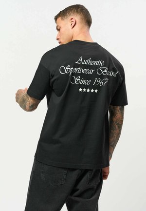 Kappa, AUTHENTIC OWNER T-SHIRT UNISEX - Print T-shirt - black-white natural