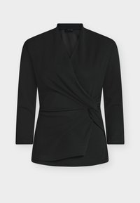 LONG SLEVES TOP WITH ASYMETICAL KNOT - Pitkähihainen paita - black