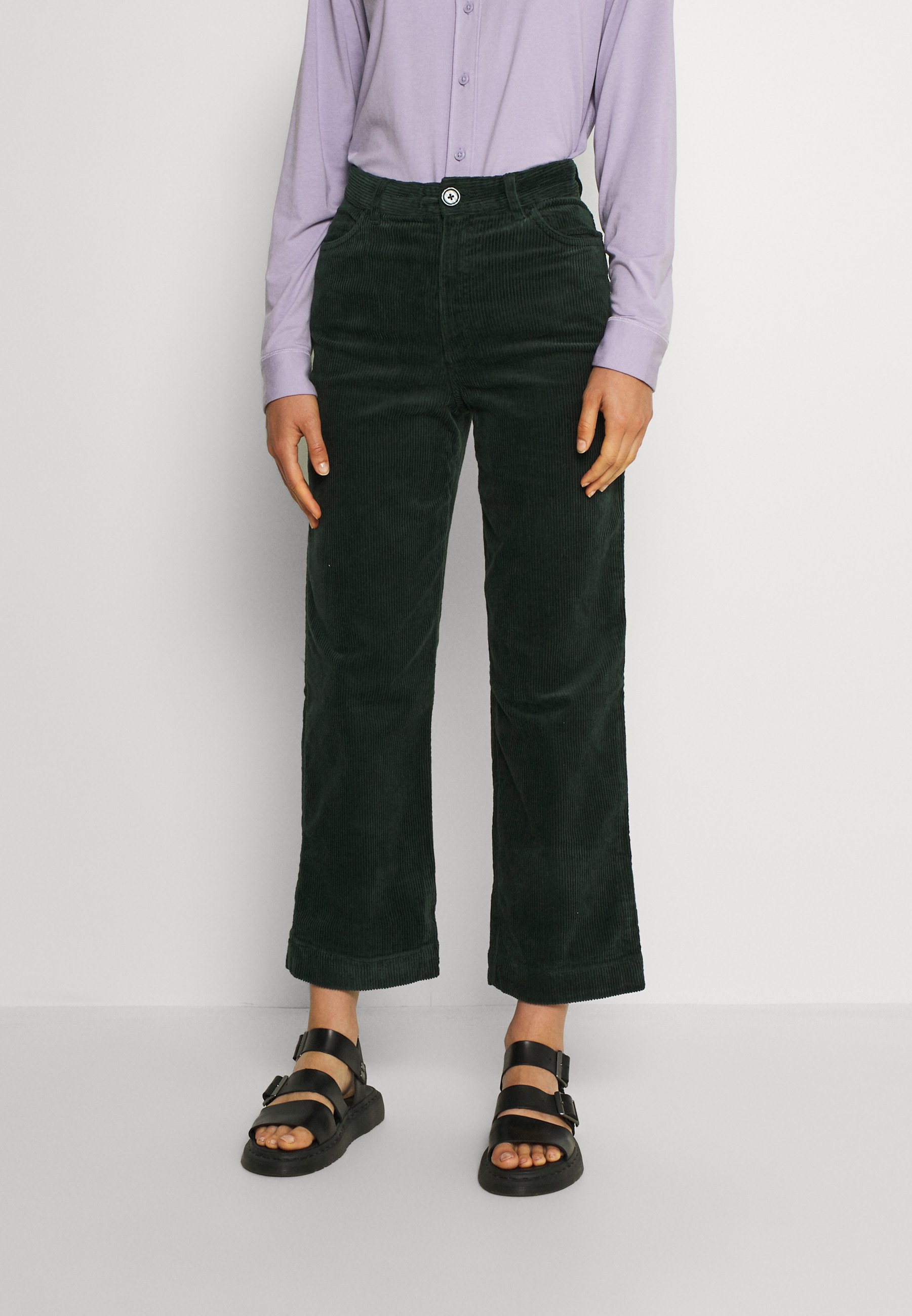 Monki Trousers - green dark/green 