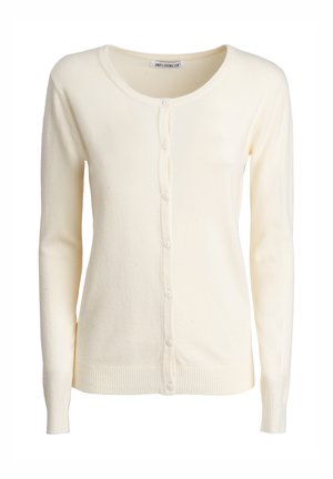 INFLUENCER, INFLUENCER CARDIGAN CREW-NECK BASIC CARDIGAN - Gilet - ivory