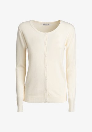 INFLUENCER, INFLUENCER CARDIGAN CREW-NECK BASIC CARDIGAN - Gilet - ivory