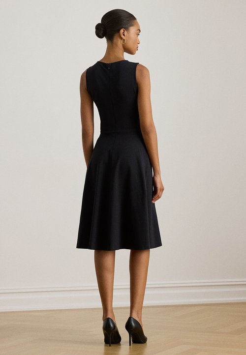 Lauren Ralph Lauren BELTED FAILLE JERSEY COCKTAIL DRESS - Cocktail dress /  Party dress - black - Zalando.co.uk
