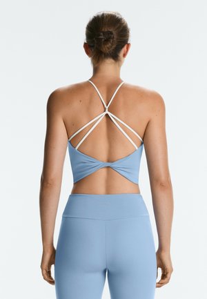 OYSHO, COMFORTLUX HALTER TANK TOP WITH CROSSOVER STRAPS - Top - blue