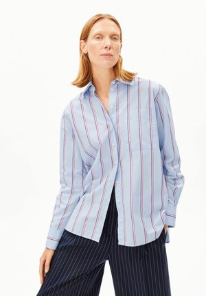 STRIPE LOOSE - Overhemdblouse - morning sky-mars red