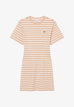 Lacoste, Robe en jersey - rose pale orange blanc-aw